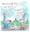 Cartoon: Schleichwerbung (small) by TomPauLeser tagged schleichwerbung,kosmetik,werbung,hund,lippenstift,bello,gassigehen,hundename,tiername,lippenpflegestift,labello,rudi,name