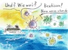 Cartoon: Virencocktail auf Kreuzfahrt (small) by TomPauLeser tagged virencocktail,viren,noro,norovirus,noroviren,grippe,grippeviren,influenza,corona,coronaviren,kreuzfahrtschiff,auf,kreuzfahrt