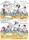 Cartoon: Volle Hütte (small) by TomPauLeser tagged trocken,naß,trockenlegen,föhn,heißhaube,friseursalon,barbier,regenwetter,schietwetter,voll,zeitung,zeitschrift,friseurzeitschrift,dauerwelle,termin,friseurtermin