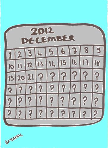 Cartoon: 21 December and a question mark (medium) by Seydi Ahmet BAYRAKTAR tagged 21,december,and,question,mark