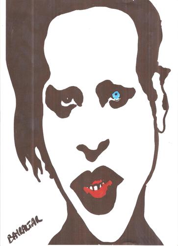 Cartoon: marilyn manson (medium) by Seydi Ahmet BAYRAKTAR tagged marilyn,manson