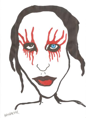 Cartoon: marilyn manson (medium) by Seydi Ahmet BAYRAKTAR tagged marilyn,manson