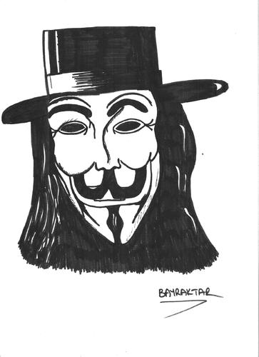 Cartoon: V FOR VANDETTA (medium) by Seydi Ahmet BAYRAKTAR tagged for,vandetta