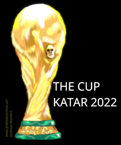 Cartoon: WM Katar (medium) by andreascartoon tagged katar,weltmeisterschaft,fußball,2022,winterspiele,spiel,sklaven,sklavenarbeit,pokal,weltpokal