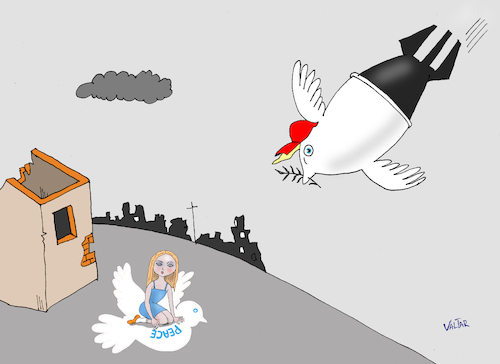 Cartoon: Bomb (medium) by Tarasenko  Valeri tagged bomb,iran,war,aggression,ruins