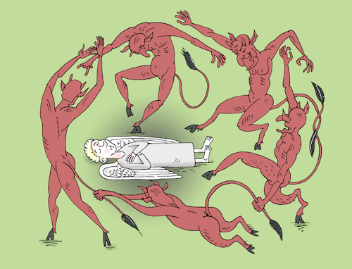 Cartoon: dance (medium) by Tarasenko  Valeri tagged dance,devil,angel,picture