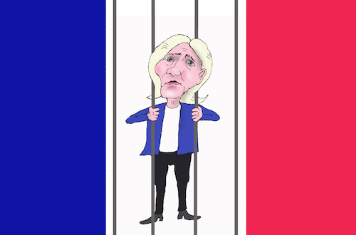 Cartoon: Marine Le Pen (medium) by Tarasenko  Valeri tagged france,democracy,freedom,arrest,elections