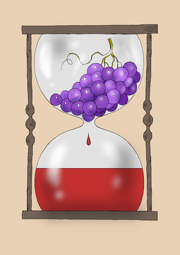 Cartoon: time (medium) by Tarasenko  Valeri tagged time,clock,wine