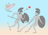 Cartoon: angel (small) by Tarasenko  Valeri tagged achilles,hector,wound,heel,angel,arrow,love