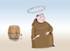 Cartoon: monk (small) by Tarasenko  Valeri tagged monk,wine,halo,barrel