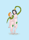 Cartoon: temptation (small) by Tarasenko  Valeri tagged adam,eve,serpent,temptation