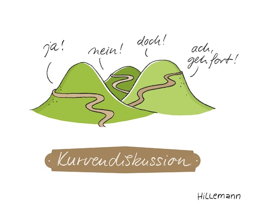 Cartoon: Kurvendiskussion (medium) by Martina Hillemann tagged math2022