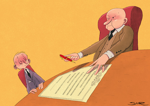 Cartoon: Contract (medium) by Salar Eshratkhah tagged math2022