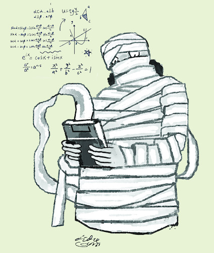 Cartoon: Math and student (medium) by didie sri widiyanto tagged student,math2022