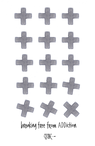 Cartoon: breaking free from ADDiction (medium) by chicane tagged math2022