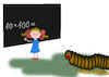 Cartoon: unexpected guest (small) by Ester Lauringson tagged math2022 school guest