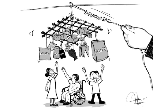 Cartoon: Inflation 2022 (medium) by maARTe tagged inflation,rate,philippines,market,price,filipino,burden