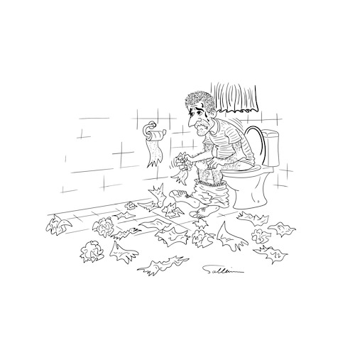Cartoon: Paper tissues (medium) by sally cartoonist tagged toilet,tissues,consumption,society,lifestyle,education,cartoon,caricature,book,newspaper,magazine,toilet,tissues,consumption,society,lifestyle,education,cartoon,caricature,book,newspaper,magazine