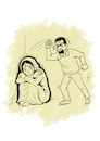 Cartoon: Violence (small) by sally cartoonist tagged violence,psychology,psychiatry,hate,conflict,cartoon,caricature,book,magazine,newspaper