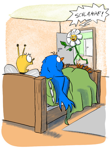 Cartoon: Erwischt (medium) by SandraNabbefeld tagged cartoon,cartoonist,comic,comicstyle,vögel,bienen,blumen,seitensprung,betgeschichten,erwischt,inflagranti,caughtintheact,akt,ausrutscher,betrogen,betrug,beziehung,sandranabbefeld,nabbefeld