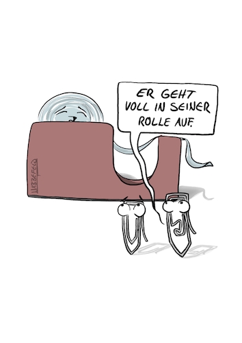 Cartoon: Von der Rolle (medium) by SandraNabbefeld tagged cartoon,cartoonist,cartoonistin,humor,lustig,witzig,funny,büro,office,tesa,tesafilm,klebeband,büroklammer,büroklammern,rolle,theater,theatralisch,sandranabbefeld,nabbefeld,nabbefeldcartoon,cartoonlobby,rheinischehumorverwaltung,cartoon,cartoonist,cartoonistin,humor,lustig,witzig,funny,büro,office,tesa,tesafilm,klebeband,büroklammer,büroklammern,rolle,theater,theatralisch,sandranabbefeld,nabbefeld,nabbefeldcartoon,cartoonlobby,rheinischehumorverwaltung