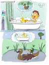 Cartoon: Anderswo ist auch Scheiße (small) by SandraNabbefeld tagged cartoon,cartoonist,comic,comicstyle,illustration,pond,bath,drawing,duck,rubberduck,humor,ente,quietscheente,badewanne,see,weiher,tümpel,baden,entspannung,kind,spielen,ruhe,keineruhe,schaumbad,sandranabbefeld,nabbefeld