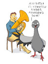 Cartoon: Der Tubabläser (small) by SandraNabbefeld tagged cartoon,cartoonist,cartoonisten,cartoonistin,tuba,tubabläser,humor,schräg,schräges,ohnehose,hosenlos,vogel,taube,absurd,sandranabbefeld,nabbefeld