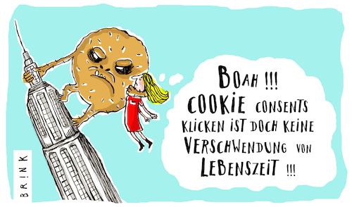 Cartoon: Cookie Consents (medium) by ALIS BRINK tagged cookie,consent,verschwendung,karikatur,lebenszeit,cartoon,king,kong,datenschutz,cookie,consent,verschwendung,karikatur,lebenszeit,cartoon,king,kong,datenschutz