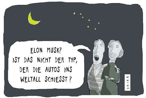 Cartoon: Wer ist Elon Musk? (medium) by ALIS BRINK tagged elon,musk,tesla,starlink