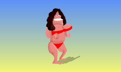 Cartoon: lady dancing at the beach (medium) by sal tagged cartoon,animatic