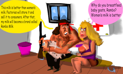 Cartoon: Rambo milk (medium) by sal tagged cartoon,rambo