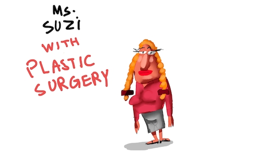 Cartoon: suzi with plastic surgery (medium) by sal tagged cartoon