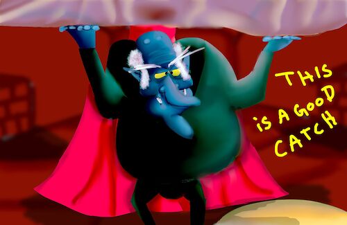 Cartoon: a meeting with darcula (medium) by sal tagged cartoon,darcula,story,short