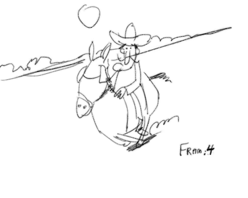 Cartoon: cowboy racing around viewing (medium) by sal tagged cartoon