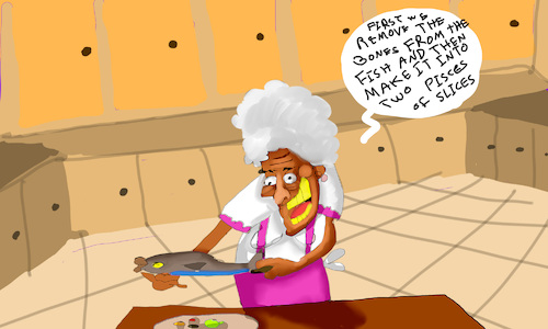 Cartoon: hell in kitchen (medium) by sal tagged comic,cartoon,hell,in,kitchen