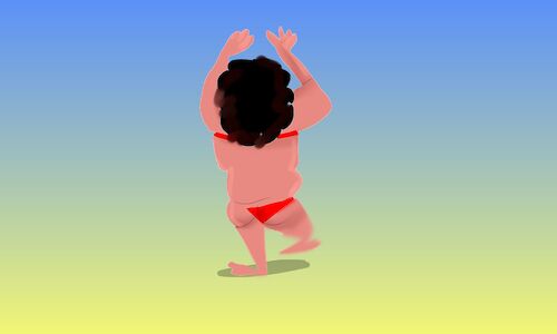 Cartoon: lady dancing at the beach (medium) by sal tagged cartoon,animatic