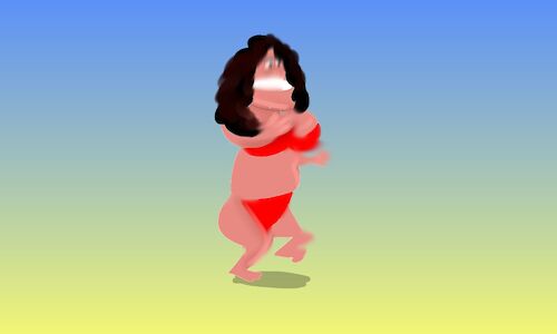 Cartoon: lady dancing at the beach (medium) by sal tagged cartoon,animatic