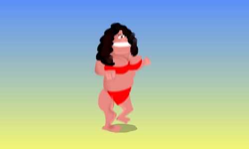 Cartoon: lady dancing at the beach (medium) by sal tagged cartoon,animatic