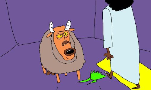 Cartoon: lamb stuffed with pasta p1 (medium) by sal tagged cartoon