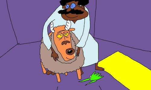 Cartoon: lamb stuffed with pasta p1 (medium) by sal tagged cartoon