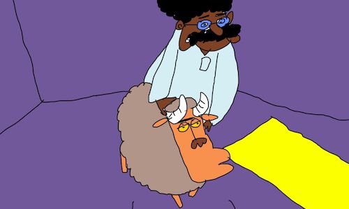 Cartoon: lamb stuffed with pasta p1 (medium) by sal tagged cartoon