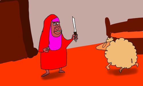 Cartoon: lamb stuffed with pasta p2 (medium) by sal tagged cartoon