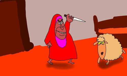 Cartoon: lamb stuffed with pasta p2 (medium) by sal tagged cartoon