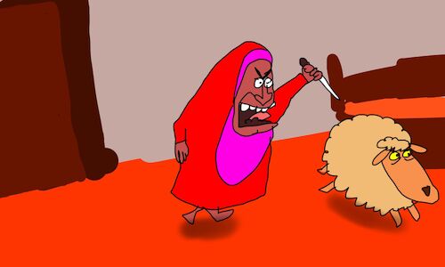 Cartoon: lamb stuffed with pasta p2 (medium) by sal tagged cartoon