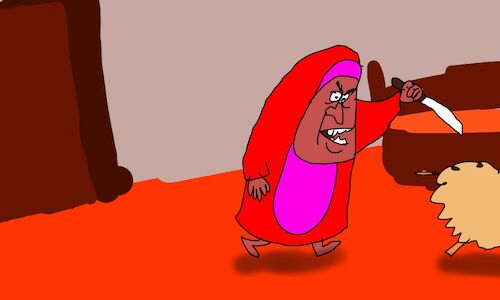 Cartoon: lamb stuffed with pasta p2 (medium) by sal tagged cartoon