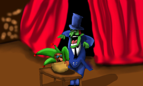 Cartoon: mr frogy and the magician (medium) by sal tagged cartoon