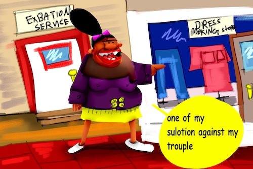 Cartoon: MRS.MONA MOOR (medium) by sal tagged cartoon,mona,moor,mr