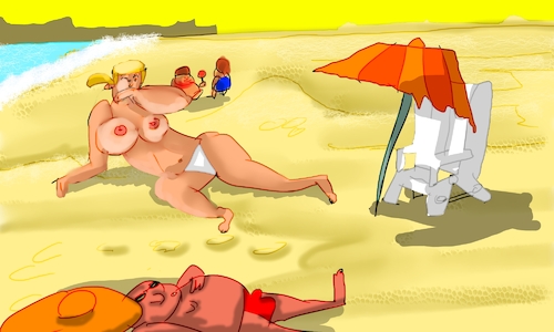 Cartoon: such a sunny and hot day (medium) by sal tagged cartoon,comic,strip