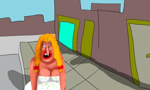 Cartoon: suzi with plastic surgery (medium) by sal tagged cartoon