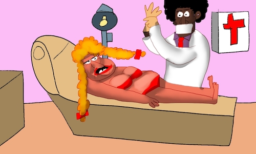 Cartoon: suzi with plastic surgery (medium) by sal tagged cartoon